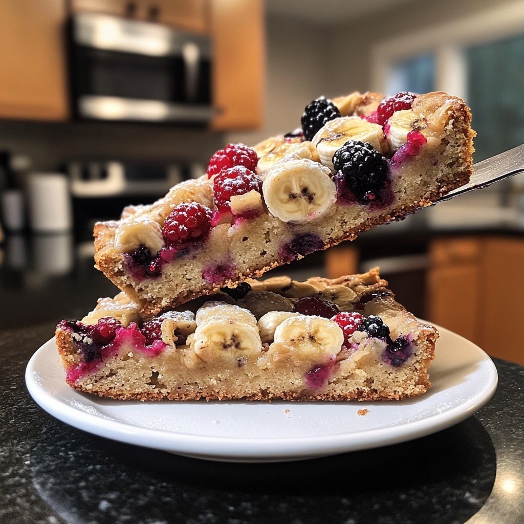 Bananenbrot mit Beeren