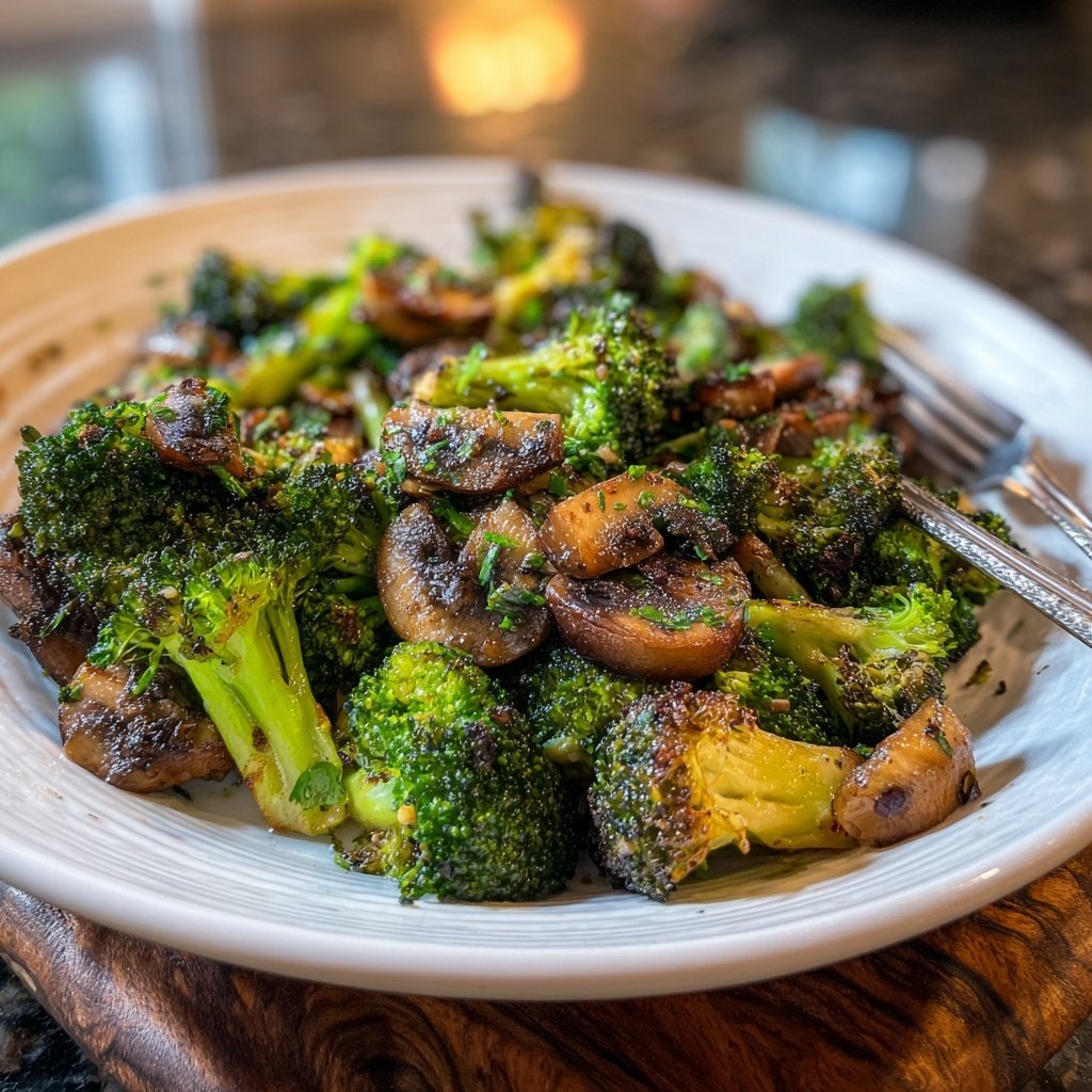 Brokkoli Pfanne Mit Pilzen