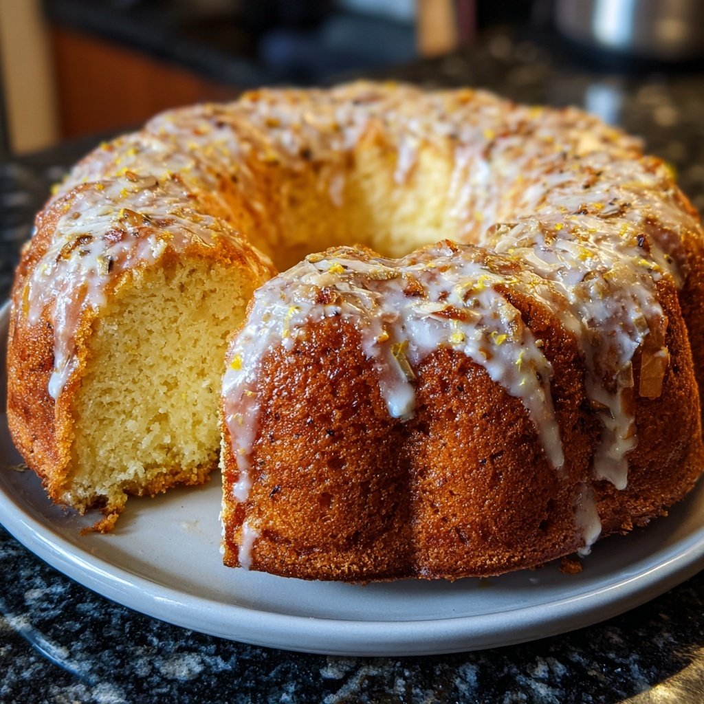 Zitronenkuchen mit Mandeln und Kokos