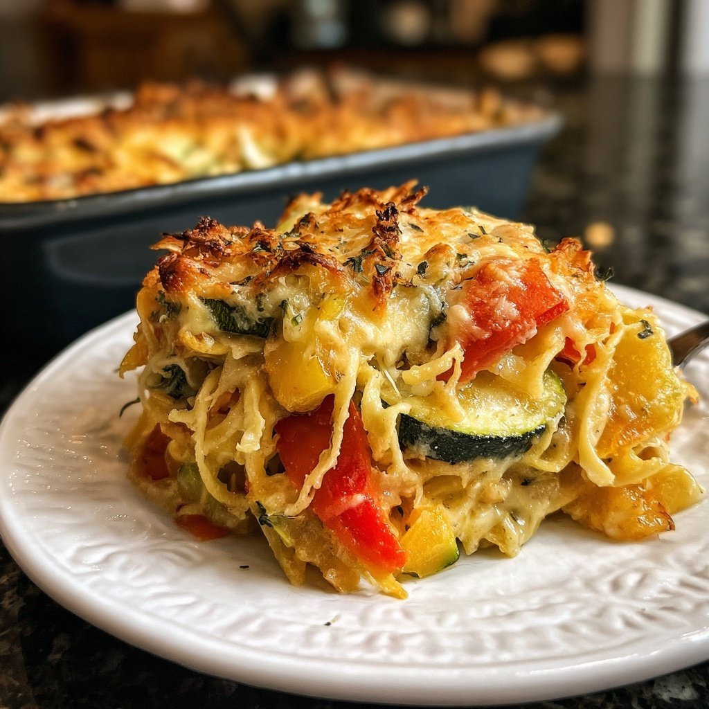 Abendessen mit Gemüseauflauf