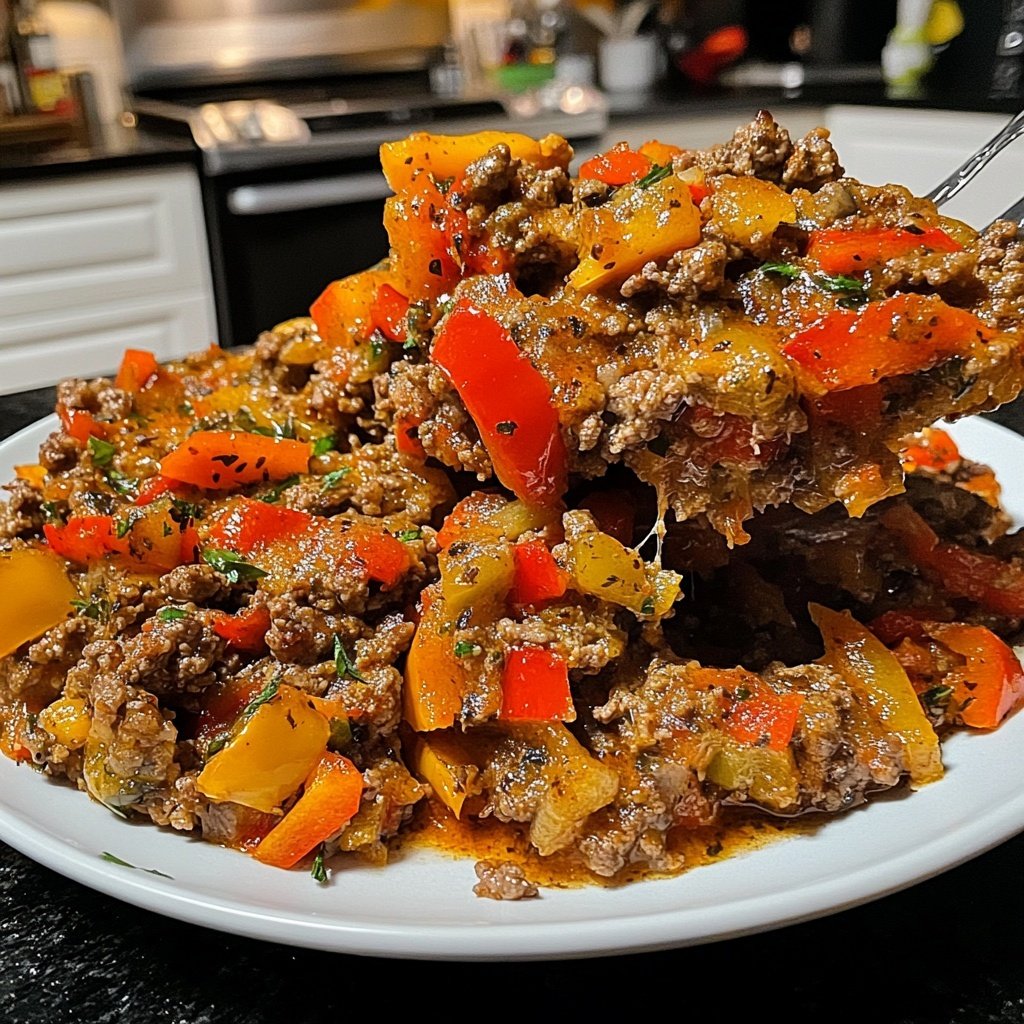 Hackfleisch Pfanne mit Paprika