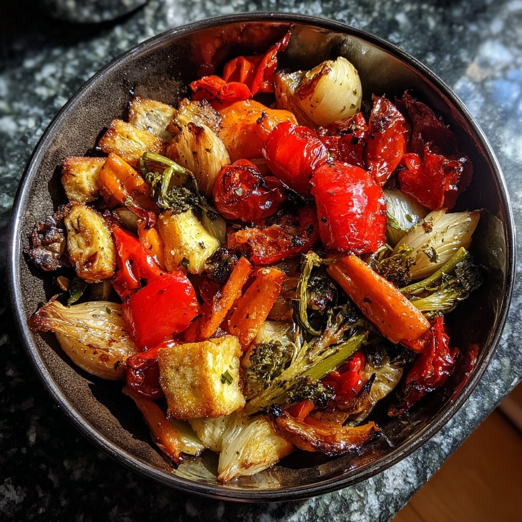 Mittagessen leicht mit Ofengemüse