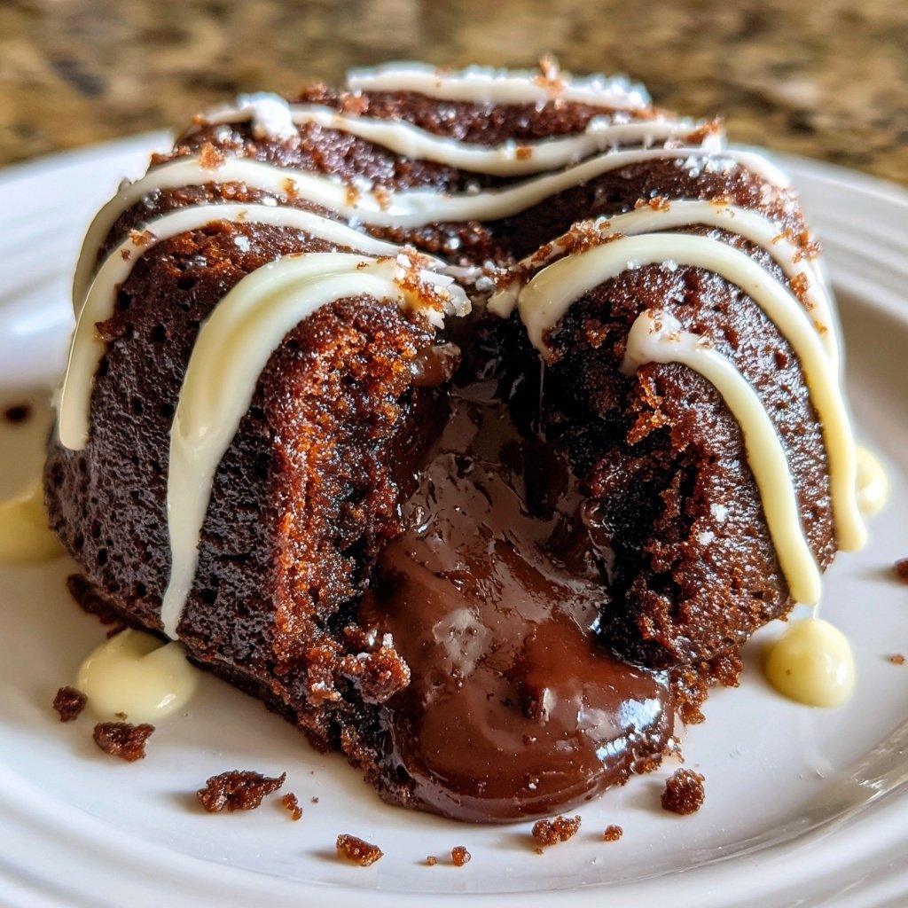 Lava Cake mit weißer Schokolade