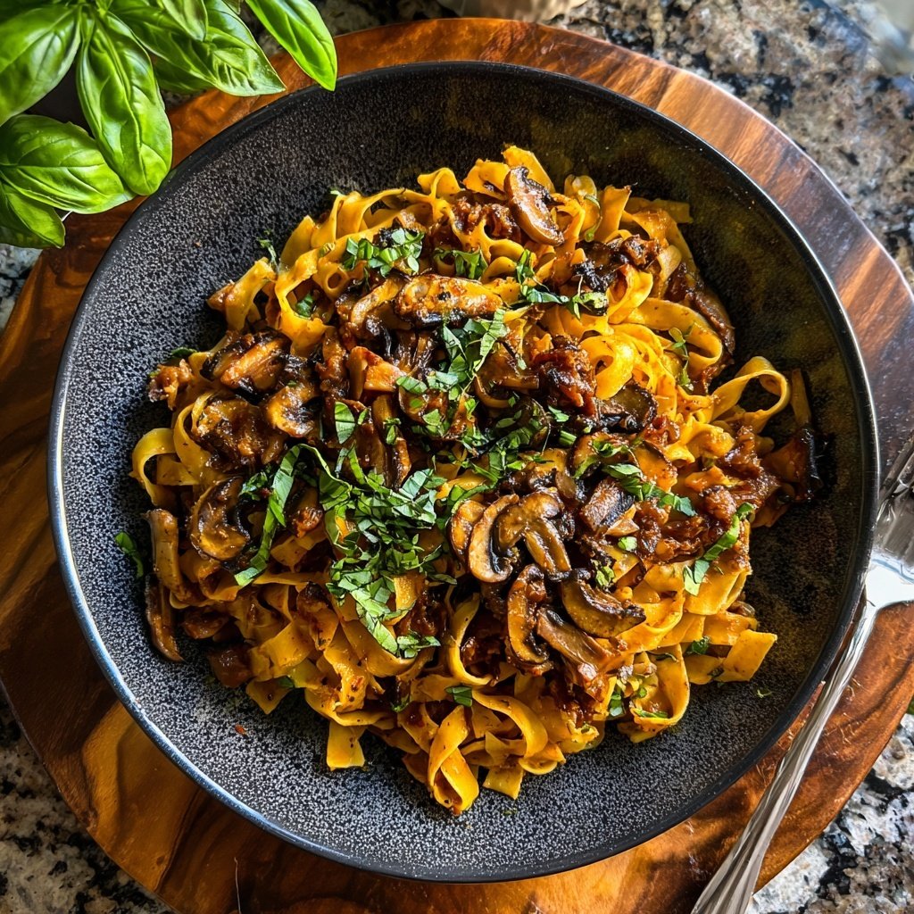 Pilz-Bolognese mit Tagliatelle