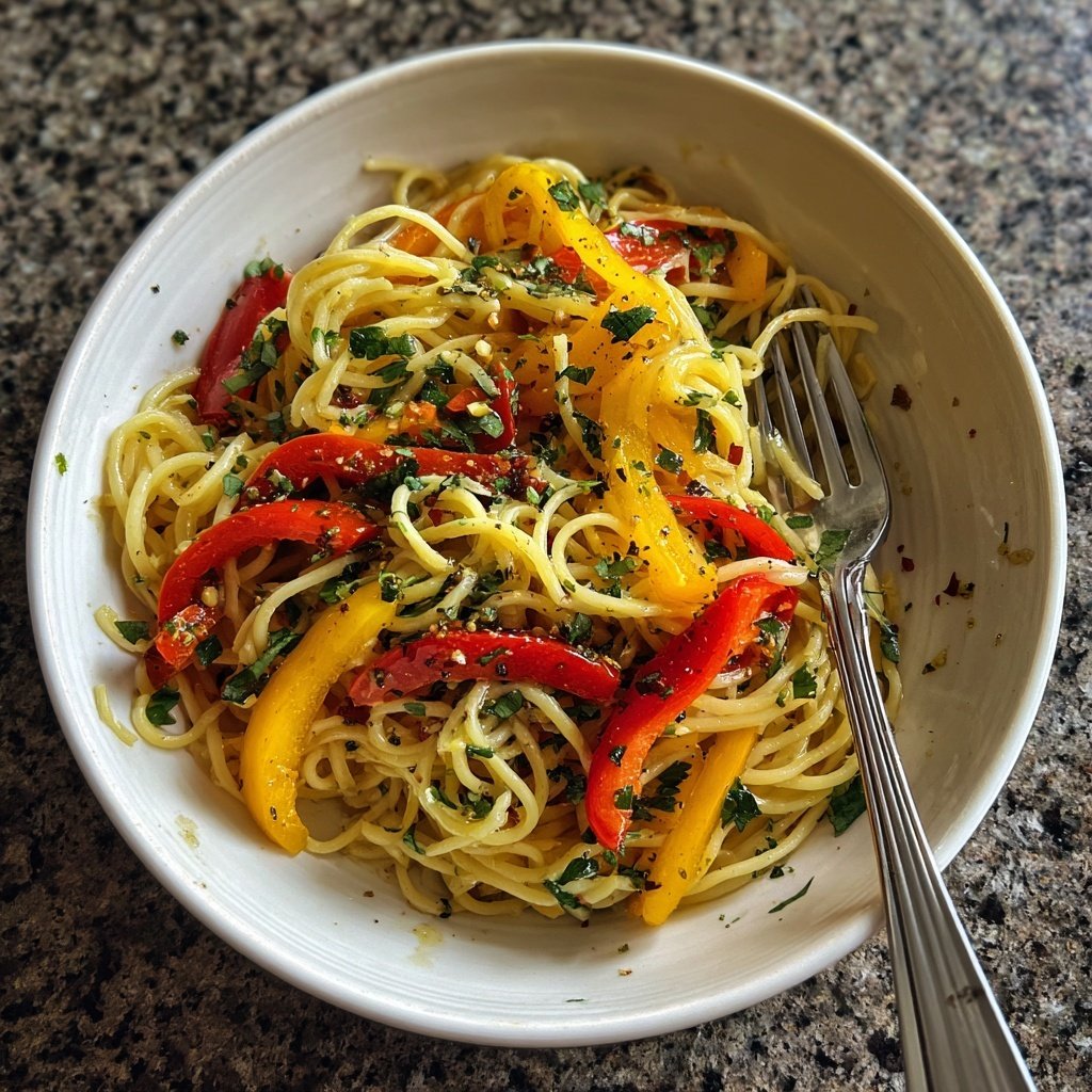 Mediterraner Nudelsalat Mit Paprika