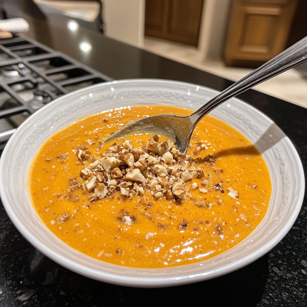 Butternut Kürbissuppe mit Ingwer und Kokos