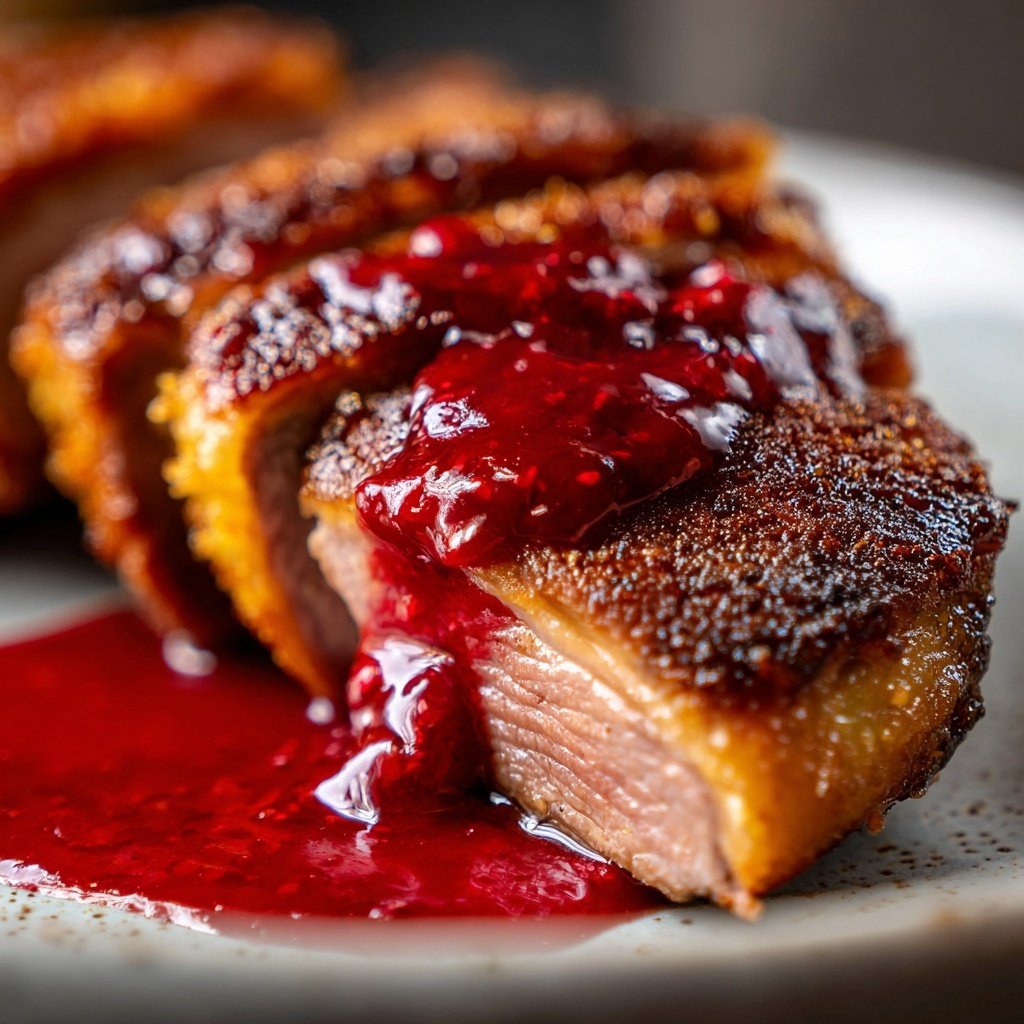 Entenbrust mit Himbeerreduktion